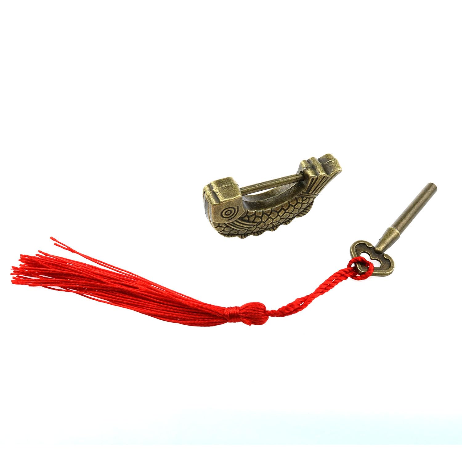 Amazon.co.jp: Wantane-Fish パターン ロック 魚型 レトロ 南京錠 鍵
